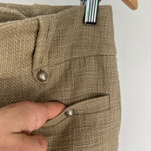 Sz‎ 4- Club Monaco Cotton Tweed Tan Lined  Metal Stud Embellishment Pencil Skirt - Picture 2 of 15